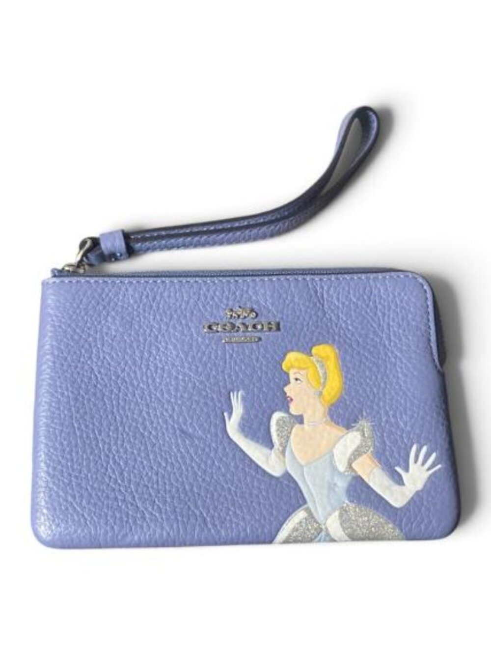 Coach C3361 Disney X Coach Corner Zip Wristlet With Cinderella Periwinkle